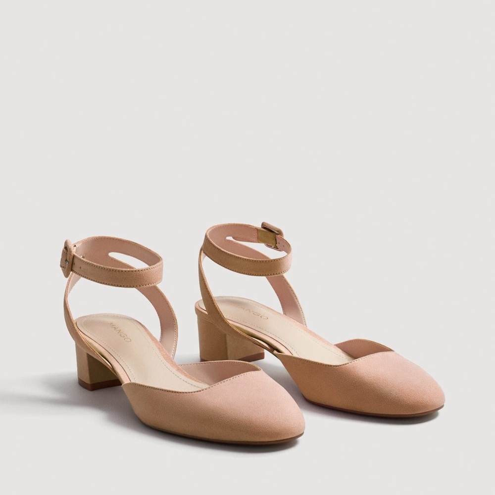 Mango ankle-cuff sling back heels
